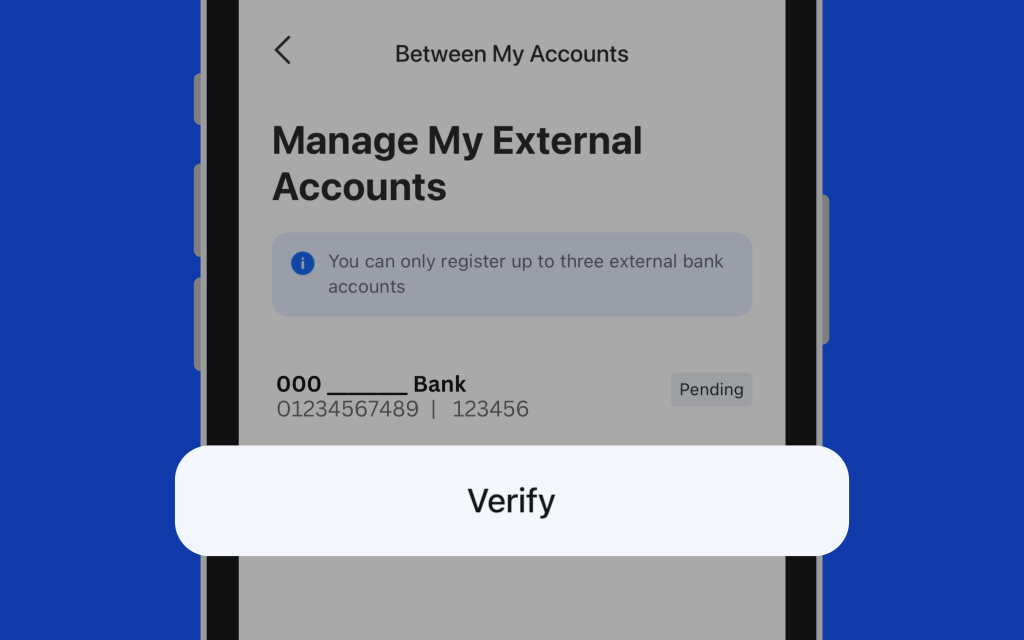 Image of external account verification process