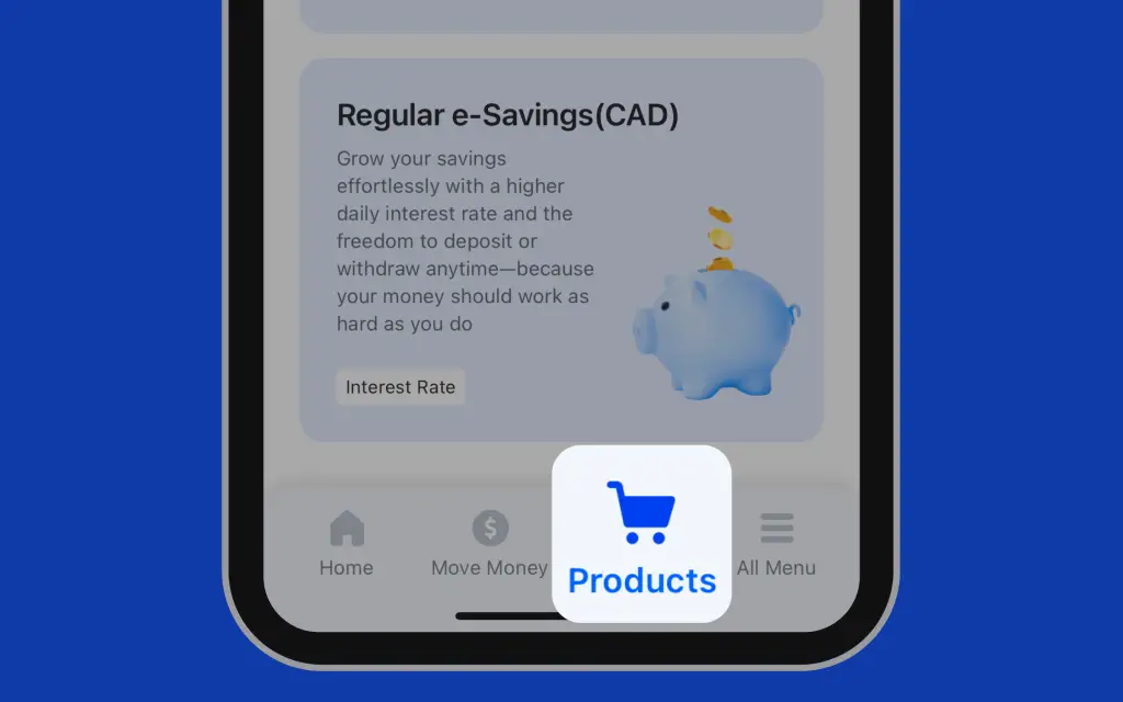 Image of the Products page on the SOL app