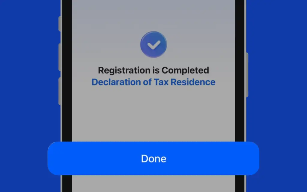 Image of completed page for registration