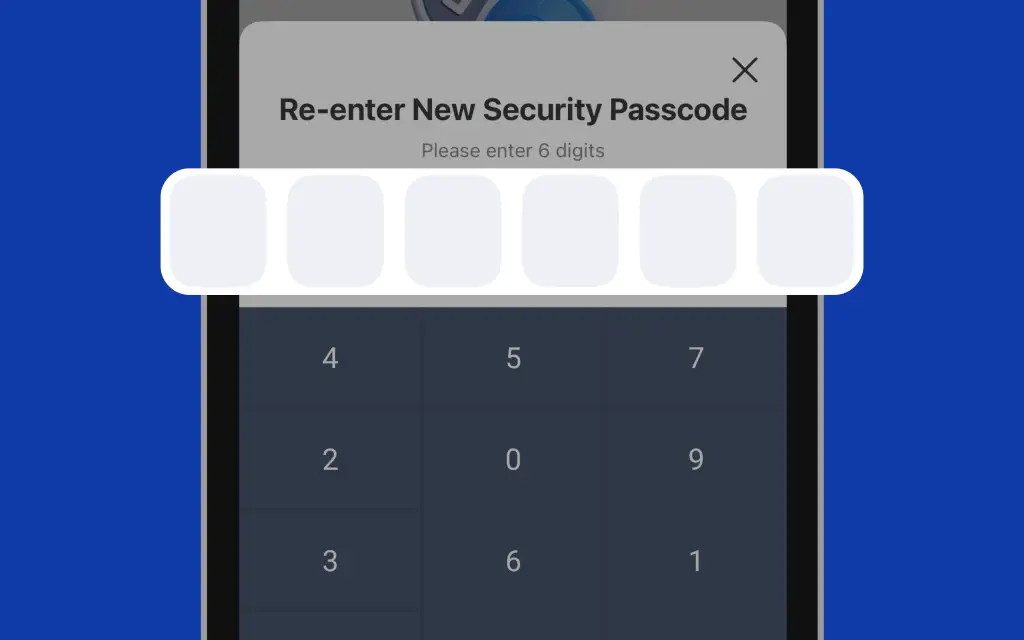 Image of enter & re-enter new security passcode